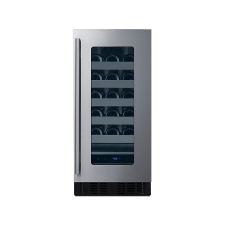 Summit 15 Inch Wide 18 Bottle Capacity Built-In Wine Cooler with Front Door Lock Stainless Steel