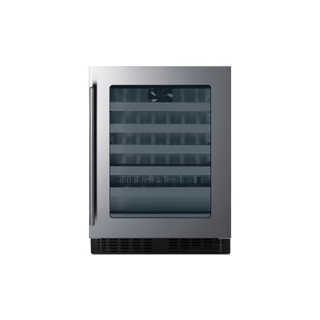 Summit 24 Inch Wide 32 Bottle Capacity Built-In Wine Cooler with Reversible Door Stainless Steel