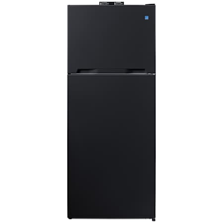 Summit 28 Inch Wide 14.3 Cu. Ft. Energy Star Certified Top Freezer Refrigerator with Two Thermometers and Incandescent Lighting Black