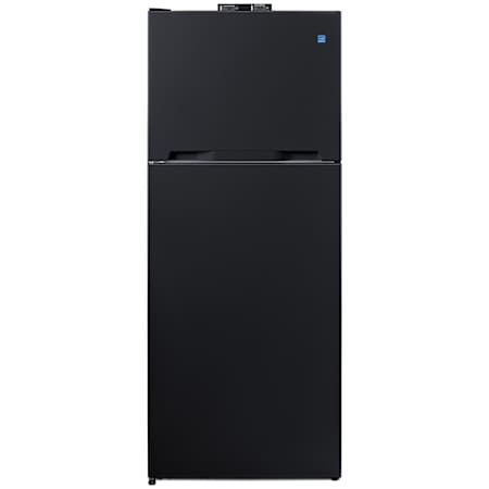 Summit 28 Inch Wide 14.3 Cu. Ft. Left Hinge Energy Star Certified Top Freezer Refrigerator with Two Thermometers and Incandescent Lighting Black