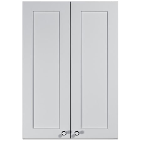 Summit 21 Inch Wide x 30 Inch Tall Double Door Wall Cabinet with Concealed Hinges and Easy Adjusting White