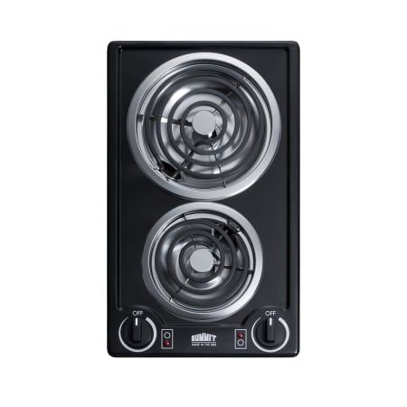 Summit 12 Inch Wide 2 Burner Induction Coil Cooktop - 115 Volt Black