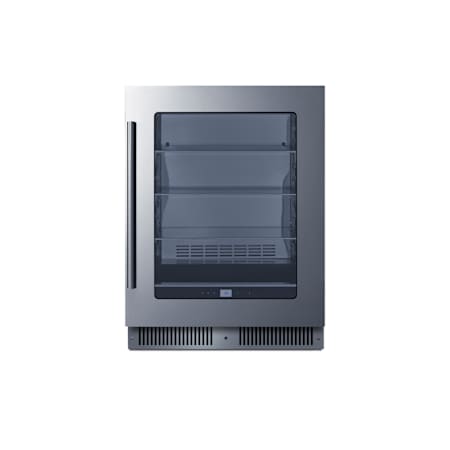 Summit 24 Inch Wide Beverage Cooler with Digital Controls and LED Lights Stainless Steel