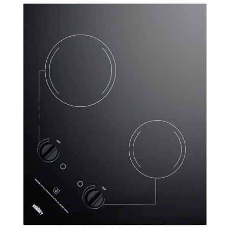 Summit 22 Inch Wide Built-In Electric Cooktop with Residual Heat Indicator Black