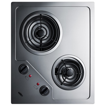 Summit 22 Inch Wide Built-In Electric Cooktop with Burner Operation Indicator Stainless Steel