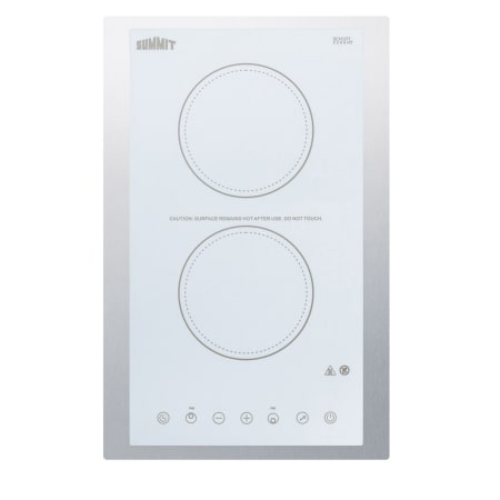 Summit 16 Inch Wide 2 Burner Electric Cooktop with Automatic Shut Off White