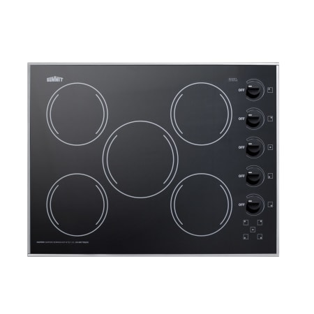 Summit 27 Inch Wide 5 Burner Electric Cooktop in Black Black