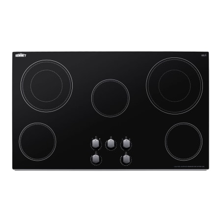 Summit 36 Inch Wide 5 Burner Electric Cooktop with 2 Dual Ring Elements Black