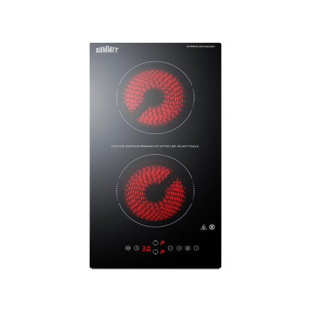 Summit 12 Inch Wide 2 Burner Electric Cooktop with Digital Touch Controls Black