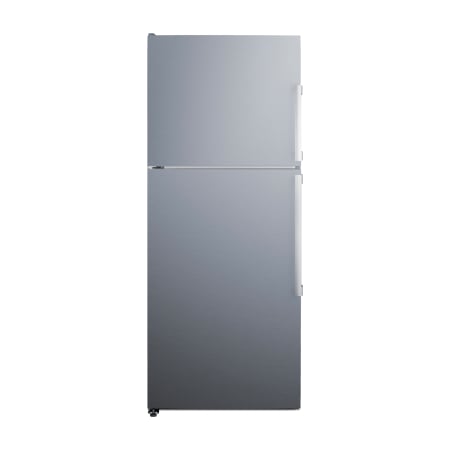 Summit 28 Inch Wide 13.6 Cu. Ft. Top Freezer Refrigerator with Door Storage and Ice Maker Stainless Steel