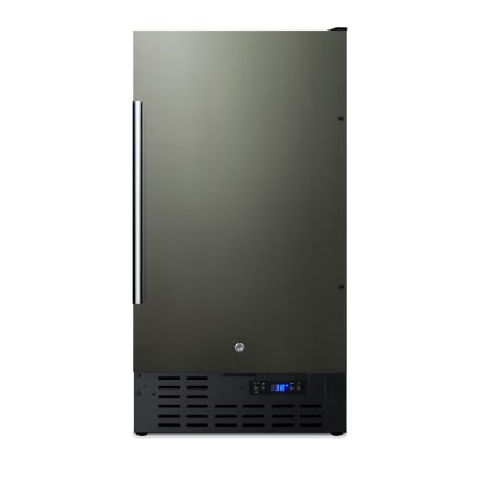 Summit 18 Inch Wide 2.7 Cu. Ft. ADA Compliant Compact Refrigerator with Fingerprint Resistant Finish and Door Lock Black Stainless Steel