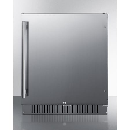 Summit 27 Inch Wide 4.98 Cu. Ft. ADA Compliant Compact Freezerless Refrigerator with Digital Controls and Interior Lights Stainless Steel
