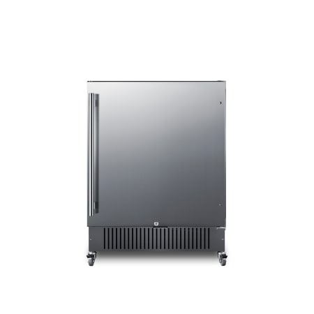 Summit 27 Inch Wide 4.98 Cu. Ft. Compact Freezerless Refrigerator with Casters Stainless Steel