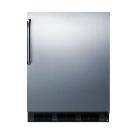 Summit 24 Inch Wide 5.5 Cu. Ft. Compact Refrigerator with Adjustable Shelves and Towel Bar Handle Stainless Steel