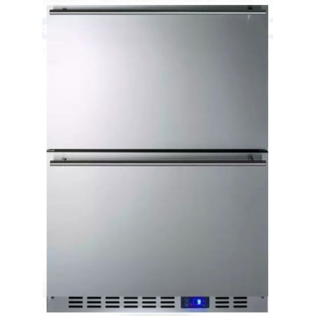 Summit 24 Inch Wide 3.4 Cu Ft. Refrigerator Drawers with LED Lighting Stainless Steel