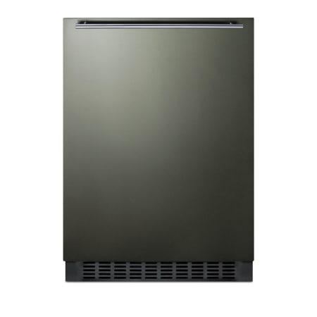 Summit 24 Inch Wide 4.6 Cu. Ft. Energy Star Rated Compact Refrigerator with Fingerprint Resistant Finish and Door Lock Black Stainless Steel