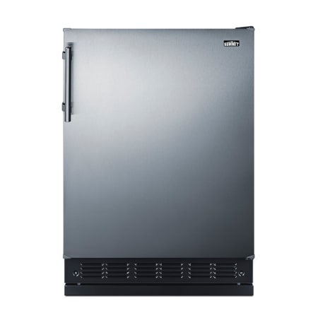 Summit 24 Inch Wide 5.3 Cu. Ft. Energy Star Certified Compact Freezerless Refrigerator with Adjustable Legs and Thermostat Stainless Steel