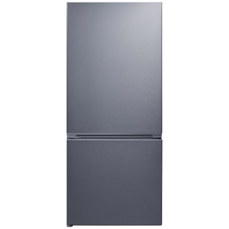 Summit 30 Inch Wide 16.1 Cu. Ft. Left Hinge Energy Star Certified Bottom Freezer Refrigerator with LED Lighting and Glass Shelves Stainless Steel