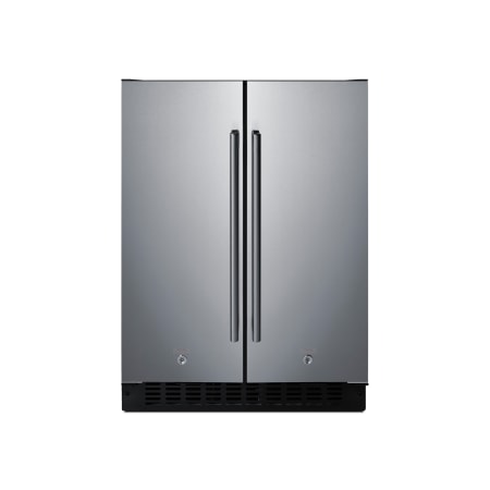 Summit 24 Inch Wide 3.78 Cu. Ft. Compact Refrigerator with Door Locks and LED Lighting Stainless Steel