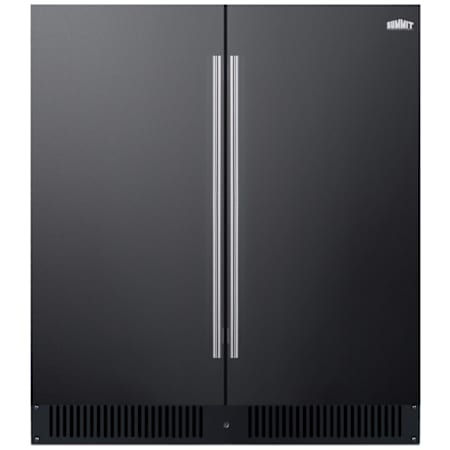 Summit 30 Inch Wide 5.4 Cu. Ft. Compact Refrigerator Freezer Combo with Front Breathing Design and Interior Lights Black
