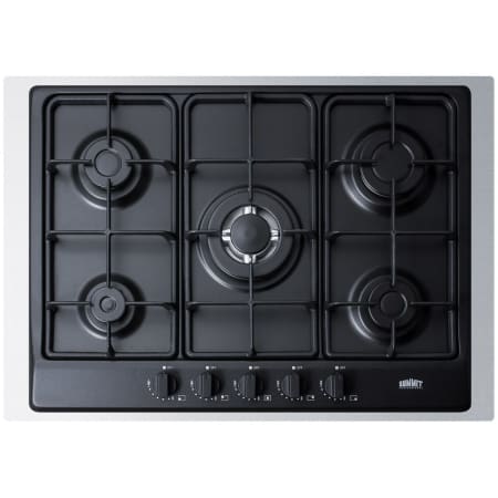 Summit 30 Inch Wide Built-In Gas Cooktop with Sealed Sabaf Burners, Dual Flame Burner and Trim Black