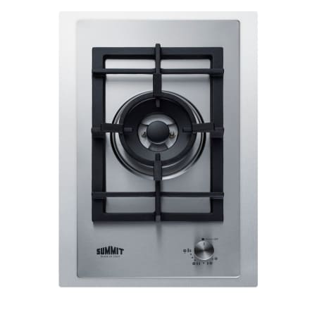 Summit 15 Inch Wide 1 Burner Gas Cooktop with Propane Conversion Kit and Wok Ring Stainless Steel