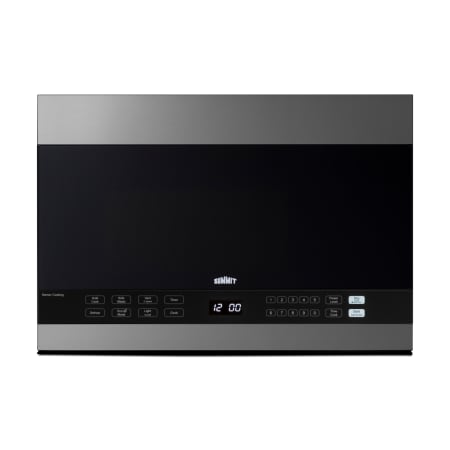 Summit 24 Inch Wide 1.4 Cu. Ft. 1000 Watt Over the Range Microwave with Under Cabinet LED Lighting in Stainless Steel Black / Stainless Steel