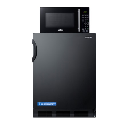 Summit Accucold 24 Inch Wide 5.1 Cu. Ft. Compact Refrigerator with Microwave and Freezer Black