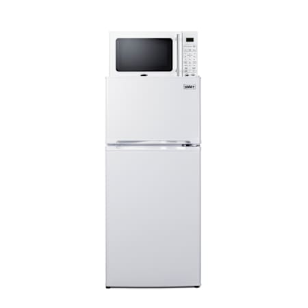 Summit 19 Inch Wide 4.3 Cu. Ft. Energy Star Certified Compact Refrigerators with Microwave and Pre Installed Charging Ports White / White