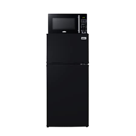 Summit 19 Inch Wide 4.3 Cu. Ft. Energy Star Certified Compact Refrigerators with Microwave and Pre Installed Charging Ports White / White
