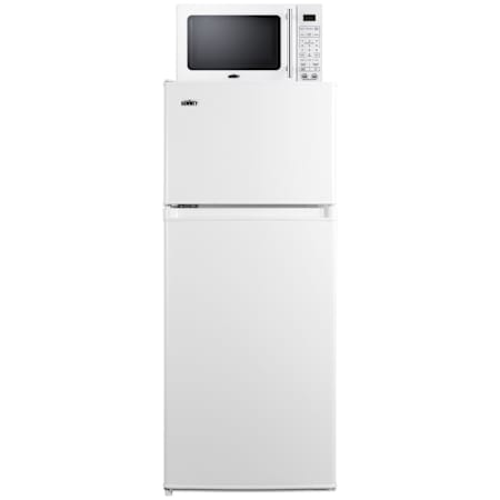 Summit 19 Inch Wide 4.5 Cu. Ft. Left Hinge Compact Refrigerator with Microwave and Pre Installed Charging Ports White
