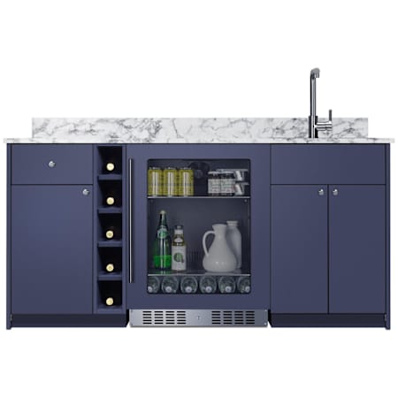 Summit Turnkey Oasis 68-1/2 Inch Wide Wet Bar - ADA Compliant Blue / Glass