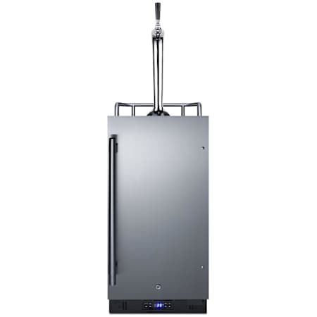 Summit 15 Inch Wide 2.9 Cu. Ft. Built-In Single Tap Kegerator with Regulator and Gooseneck Tap Stainless Steel