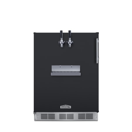 Summit 24 Inch Wide 5.3 Cu. Ft. Built-In Double Tap Coffee Kegerator with Automatic Defrost and Innovative Front Tap System Black