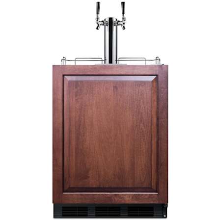 Summit 24 Inch Wide 5.5 Cu. Ft. Panel Ready Built-In Double Tap Beer, Wine Kegerator Black / Panel-Ready