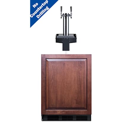 Summit 24 Inch Wide 5.8 Cu. Ft. Panel Ready Built-In Double Tap Kegerator with Automatic Defrost and 2 Taps Panel Ready