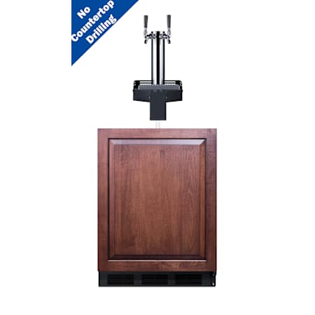 Summit 24 Inch Wide 5.8 Cu. Ft. Panel Ready Built-In Double Tap Coffee Kegerator with Innovative Floating Tap and Automatic Defrost Panel Ready