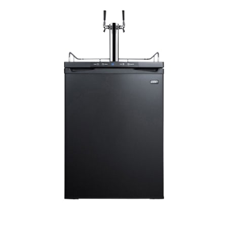 Summit 24 Inch Wide 6 Cu. Ft. Double Tap Kegerator with Digital Controls Black
