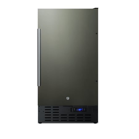 Summit 18 Inch Wide 2.7 Cu. Ft. Capacity Compact Freezer with Fingerprint Resistant Finish and Door Lock Black Stainless Steel