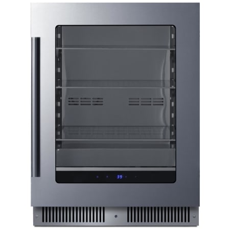 Summit 24 Inch Wide 80 Can Capacity Beverage Cooler with Stainless Steel Interior and Digital Controls Glass