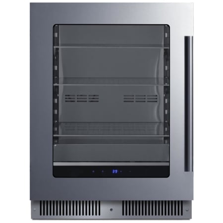 Summit 24 Inch Wide 80 Can Capacity Beverage Cooler with Digital Controls and Stainless Steel Interior Glass