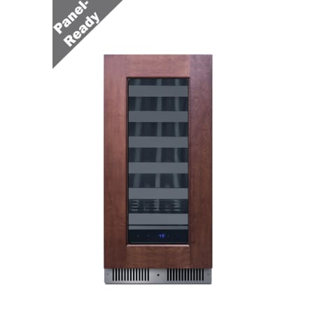 Summit 15 Inch Wide 18 Bottle Capacity Panel Ready Built-In / Free Standing Wine Cooler with Single Cooling Zone and Stainless Steel Shelves Panel Ready