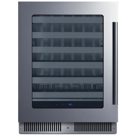 Summit 24 Inch Wide 33 Bottle Capacity Built-In / Free Standing Wine Cooler with Ergonomic Thermostat and Stainless Steel Interior Glass
