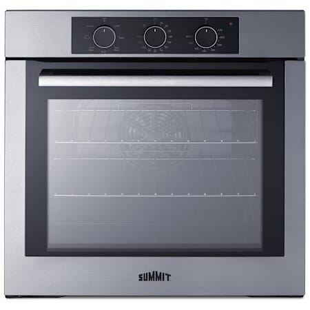 Summit 24 Inch Wide 2.86 Cu. Ft. Electric Single Oven with Knob Controls and Broil Element Stainless Steel