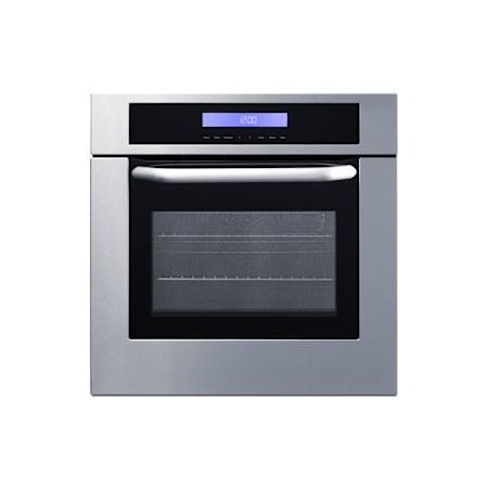 Summit 24 Inch Wide 2.5 Cu. Ft. Electric Single Oven with Convection Bake and Warm Function Stainless Steel