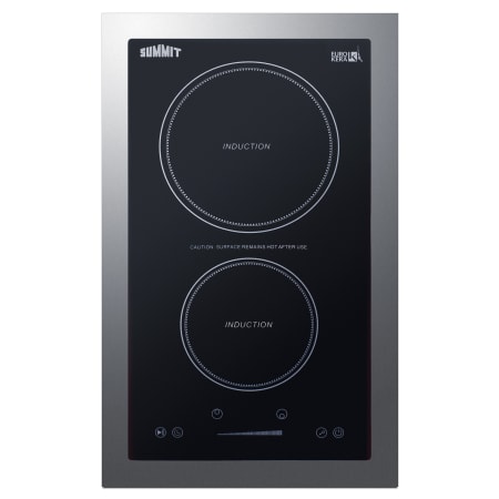 Summit 14 Inch Wide 2 Burner Induction Cooktop with Timer Function Stainless Steel