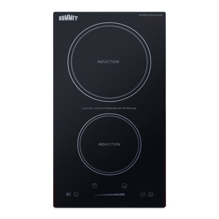 Summit 12 Inch Wide 2 Burner Electric Cooktop with Induction Burners and Auto Shutoff Black