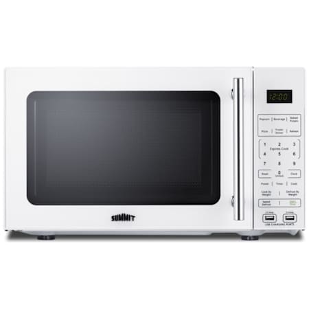 Summit 18 Inch Wide 0.7 Cu. Ft. 700 Watt Countertop Microwave with Touch Controls and Digital Display White