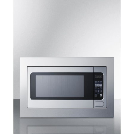 Summit 30 Inch Wide 2.2 Cu. Ft. 1200 Watt Built In Microwave with Defrost Function and Trim Kit Stainless Steel