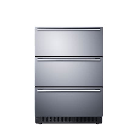 Summit 24 Inch Wide 4.9 Cu. Ft. Refrigerator Drawer with Digital Controls and LED Light Stainless Steel